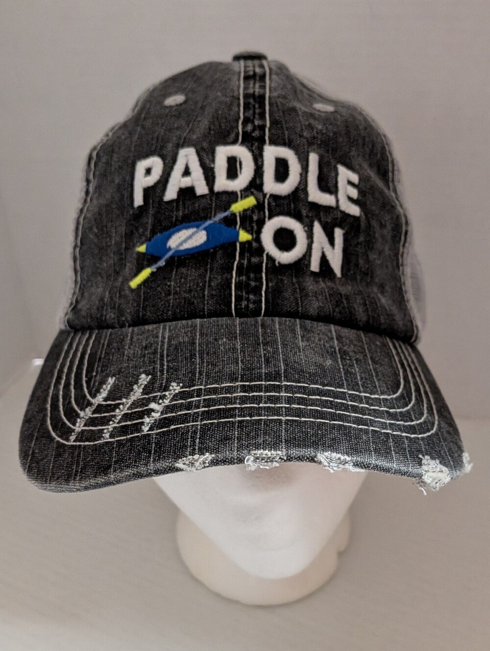 Women's Paddle On Baseball Cap Adjustable Distressed.
